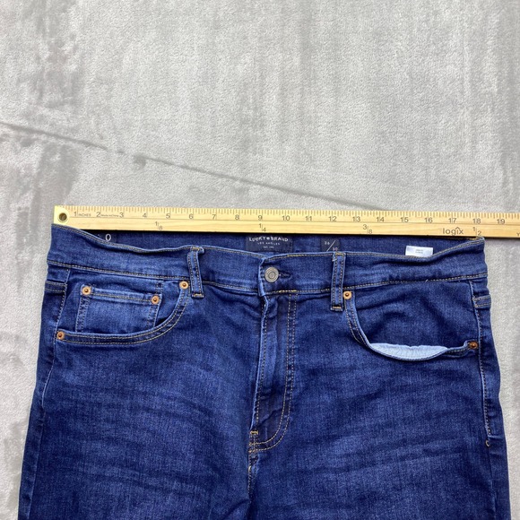 Lucky Brand 410 Athletic Straight Jeans Mens Sz 36 Dark Wash Denim Pants grunge - Picture 5 of 9